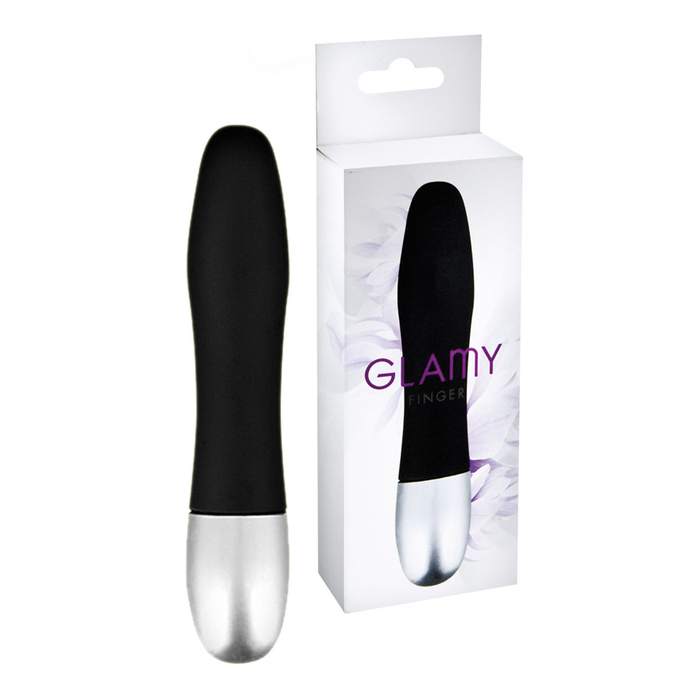Mini wibrator, masażer Finger Black