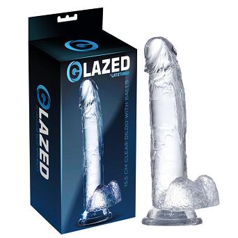 WITH BALLS dildo z jądrami na przyssawce 15,5 cm