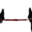 Kajdanki na nogi BDSM z łącznikiem. Regulowane, czerwone, do bondage. - 2