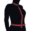 Uprząż BDSM. Obroża, pasek i łącznik. Ze skóry ekologicznej. Regulowana - 2