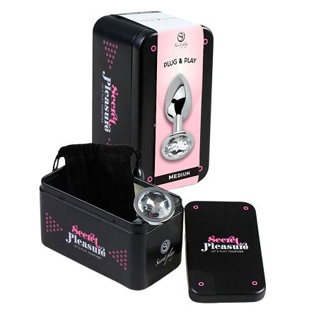 Wtyczka analna metalowa, ozdobny kryształek. Plug rozmiar M. Sex gadżet