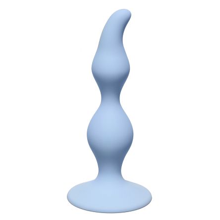 Korek analny o zakrzywionym kształcie.  Curved Anal Plug Blue