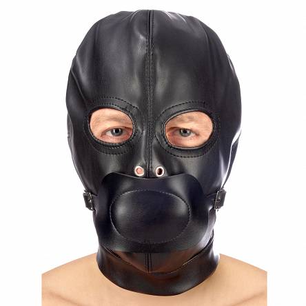 Maska Hood in leatherette with removable gag