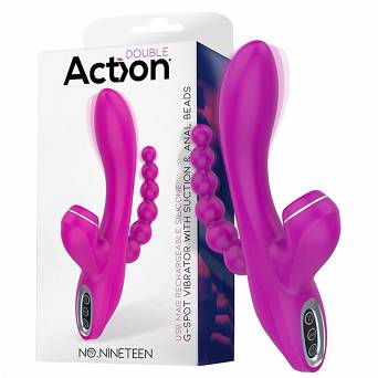 No.Nineteen G-Spot Vibrator With Suction and Anal Beads