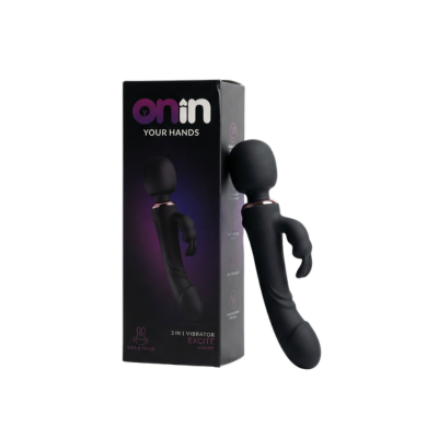 Wibrator, masażer króliczek 3w1 czarny