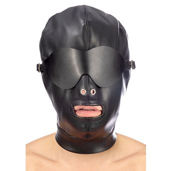 Maska Hood in leatherette with removable mask